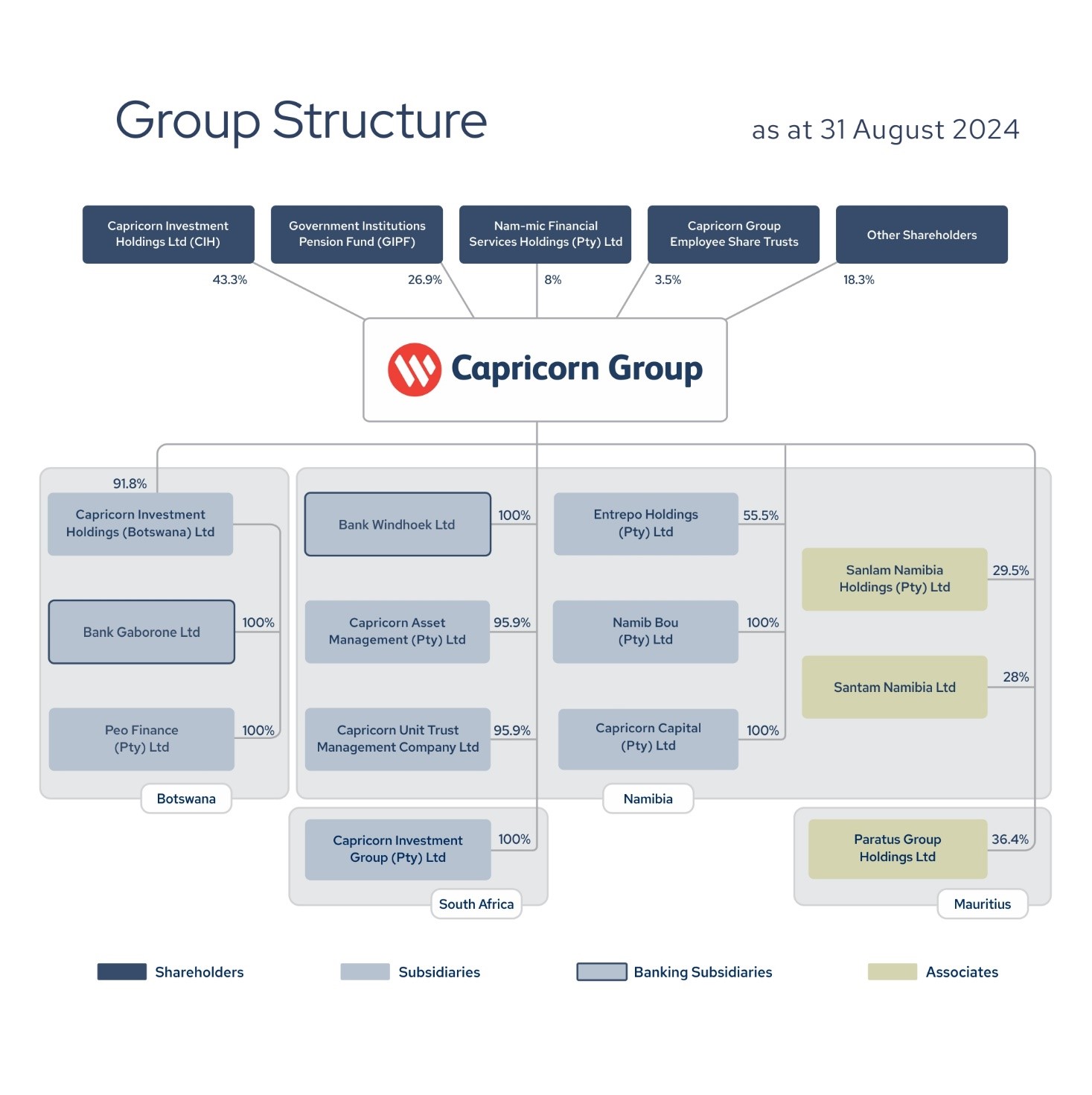 Capricorn Group Structure as at 30 August 2024